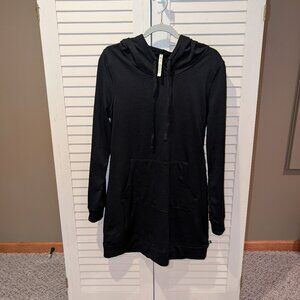 Fabletics Long Hoodie Tunic Dress - Lightweight Black Large